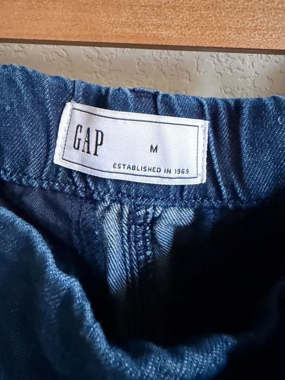 GAP Women's Dark Blue Pleated Denim Bermudas